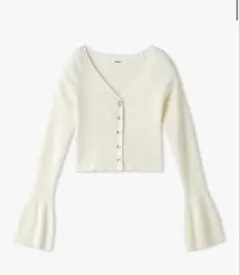 SNIDEL クロップドフレアスリーブカーディガン