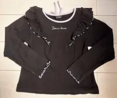 Jenni love 150 黒 長袖カットソー フリル付き