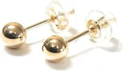 【新品未使用】k18 丸玉　ピアス　両耳　4ミリ　金アレ対応