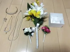 【値下げ】 ウェディングブーケ アクセサリー等8点