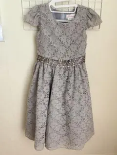 総レース　キッズ フォーマルドレス グレーのサムネイル