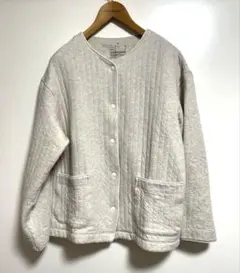 無印良品　MUJI シンプル コットン混キルト カーディガン　s
