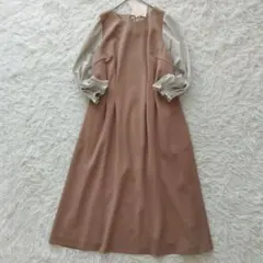 新品 定価¥22,000 ❉ ローズティアラ パフスリーブフレアワンピース 42