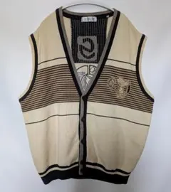 GREEN CLUBS　ウールニットベスト　アイボリー　XL　古着