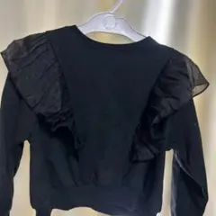 キッズ フリル付きトレーナー ブラック 120cm
