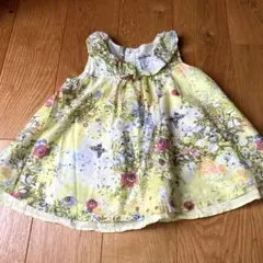 ノースリーブ 원피스 100 花柄 黄色 Love&Peace&Money