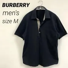 【BURBERRY】バーバリーロンドン 半袖シャツ ポロシャツ ブラック M