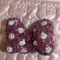 ミニーちゃん　スパンコールリボン　ピンク