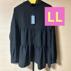 しまむら CLOSSHI SPORTS UVカット ジップパーカー ペプラム 黒のサムネイル