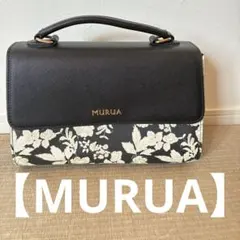 【MURUA】ムルーア 2WAYバッグ ハンドバッグ ショルダー 花柄 黒のサムネイル