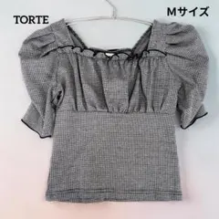 TORTE 千鳥格子 パフスリーブトップス Mのサムネイル