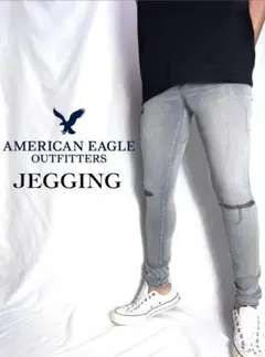 アメリカンイーグル｜グレーブルーダメージジェギングus2 スキニーデニム