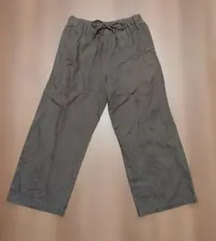 無印良品 ワイドパンツ ゴムウエスト・紐付き　麻　ブラウン　Mサイズ