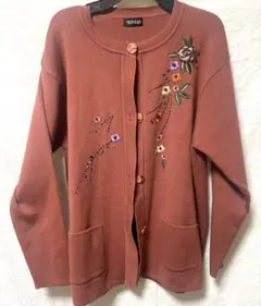 昭和レトロ ヴィンテージ 刺繍 ビーズ カーディガン 花