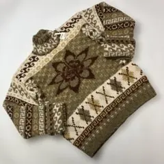 ワンダフルワールド　カネコイサオ　花柄　フラワー　ウールニット　ウールセーター. ワンダフルワールド カネコイサオ 花柄 フラワー ウールニット ウール