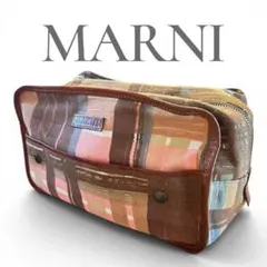 【ヴィンテージ】MARNI マルニ チェック柄 レザー ポーチ クラッチのサムネイル