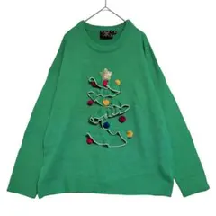 ブレイブソウル　クリスマスツリー ニット　オーバーサイズ　緑　XS