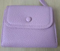 ピンク 三つ折り財布 レザー風