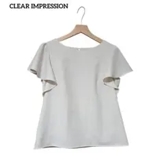 ​【訳あり】CLEAR IMPRESSIONフリル袖ブラウスアイボリー サイズ2のサムネイル