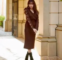 Herlipto Wrap-Effect Knit Dress