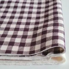 ダンボールニット　チェック　紫