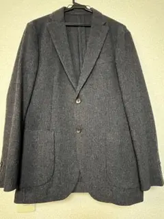 UNIQLO メンズ ダークグレー テーラードジャケット ウール混紡