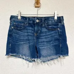 ショートパンツ デニム ジーンズ カットオフ 0 【S相当】綿 レディース