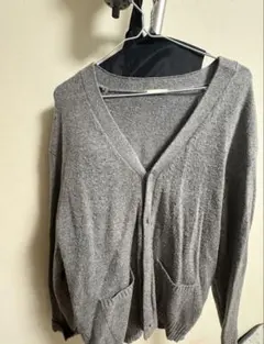 グレー Vネック カーディガン M