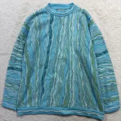 COOGI クージー　ヴィンテージ 3Dサマーニット　コットン　ターコイズのサムネイル
