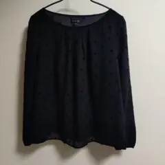 INDIVI ブラック水玉 長袖ブラウス 　未着用