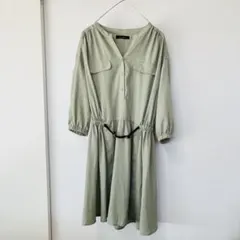 Urban Research シャツワンピース ライトグリーン 七分袖
