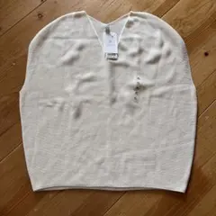 UNIQLOホワイト Vネック ニットベスト XL
