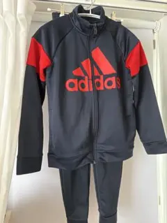 adidas ジャージ上下セット ネイビー/レッド 140センチ