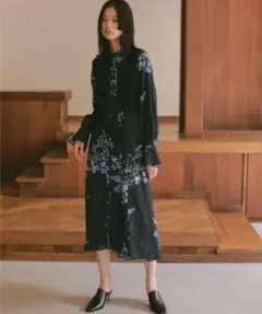 【LERASE】オリジナルフラワーニットドッキングドレス