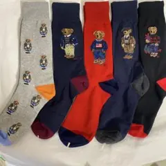 POLO ポロラルフローレンのメンズ用ソックス、5足セット 新品、25〜27cm