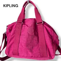 KIPLING　キプリング　ハンドバッグ　ショルダー　2way　ピンクパープル系