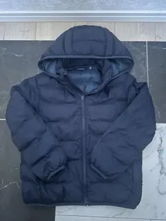 UNIQLO ネイビー フード付き ダウンジャケット