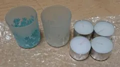 キャンドルホルダー 2個 キャンドル4個セット