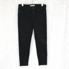 3550 ZARA ブラックデニム　スキニーパンツ　クロップド丈　スリム　38