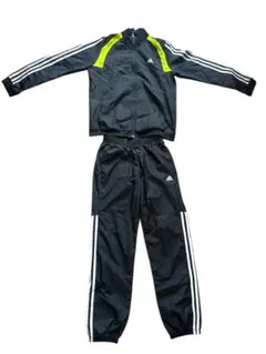 adidas ジャージ 黒 蛍光イエロー　150