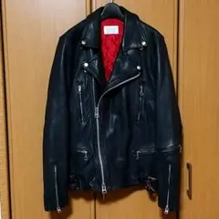 L.H.P ダブルライダースジャケット シープスキン M 黒