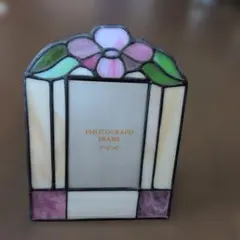 ステンドグラス フォトフレーム 花柄 21cm×16cm