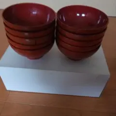 新品未使用】希少！浄法寺塗 漆器 椀 2種15客セット+おまけ付朱塗り 黒