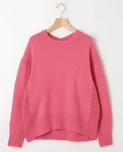 組曲 カシミヤブレンドバルキープルオーバー ニット ピンク S 美品 Vネック