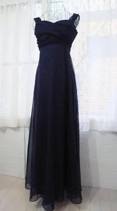 PREFERENCE PARTY'S ロングドレス 紺色 ラメ 日本製