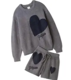 【オンライン限定】ジェラートピケ❤︎ハートジャガードプルオーバー＆ショートパンツ