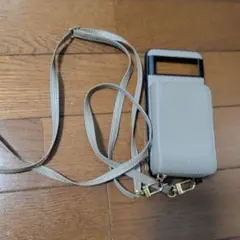 合成皮革 スマホショルダーストラップ グレージュ
