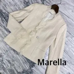 n09 Marella ツイードジャケット イタリア製 ノーカラー フリルのサムネイル