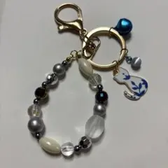 ハンドメイド　リング付きキーホルダー　バッグチャーム　ストラップ