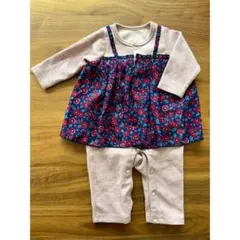 ロンパース・カバーオール 花柄 ピンク　70センチ